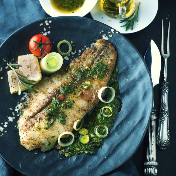 Filet de poisson, sauce citron 