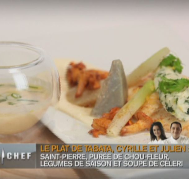 Filet de St Pierre rôti et légumes du potager
