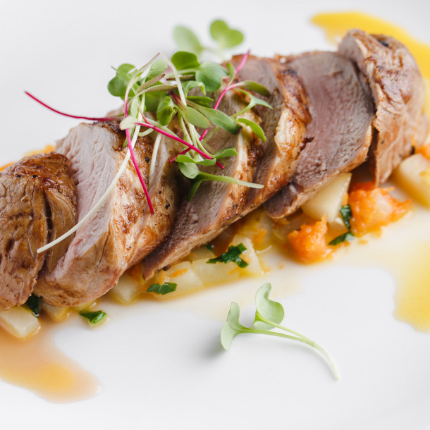 Filet mignon au cidre en cocotte et ses pommes