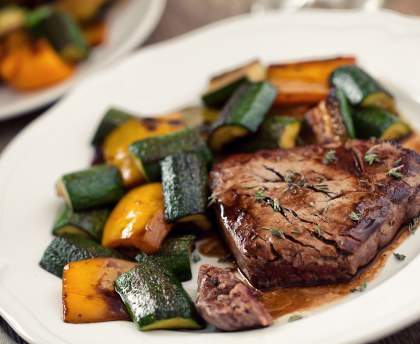 Filet mignon de porc aux courgettes