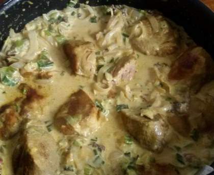 Filet mignon de porc sauce aux morilles
