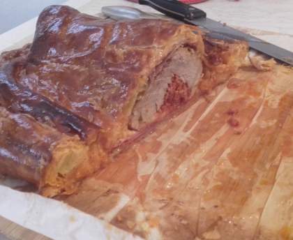 Filet mignon en croute farci au chorizo
