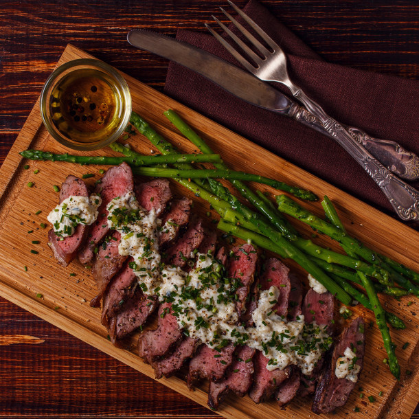 Filet mignon sauce roquefort