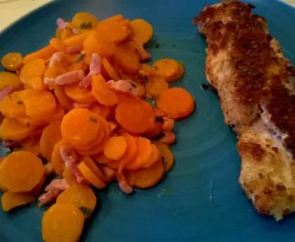 Filets de dinde panés et carottes vichy