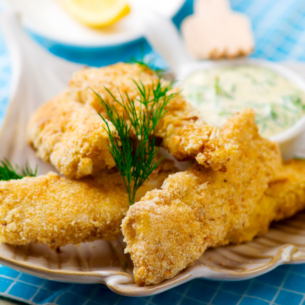 Filets de dorade panés, sauce tartare