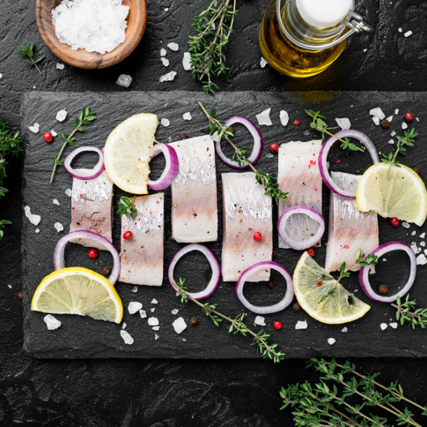 Filets de hareng marinés