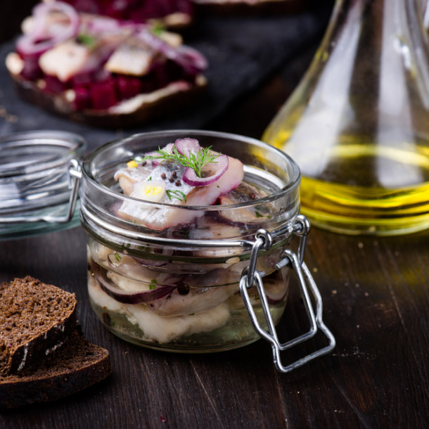 Filets de harengs marinés