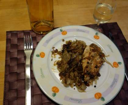Filets de poulet aux oignons et aux épices