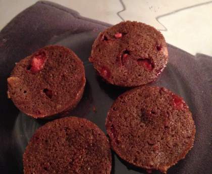 Financiers aux pralines roses et chocolat