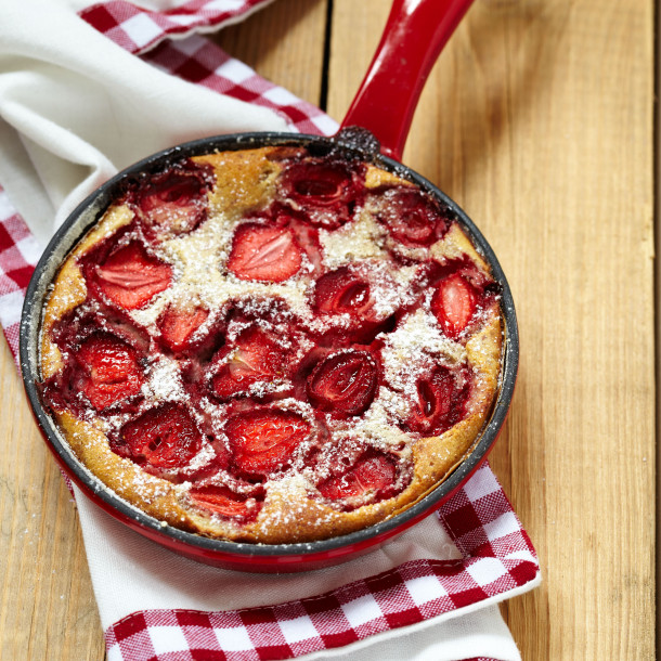 Flan aux fraises à la poêle