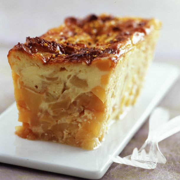 Flan aux pommes à la brioche