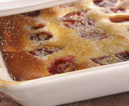 Flan aux prunes et fromage blanc