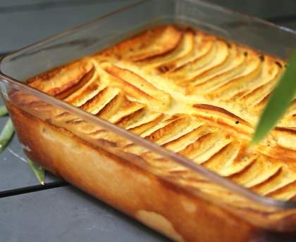 Flan chocolat blanc et pommes