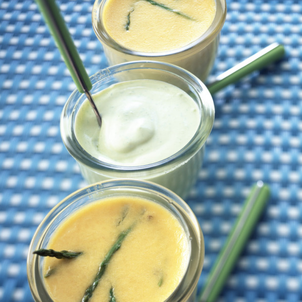 Flan d'asperges aux Saint-Jacques