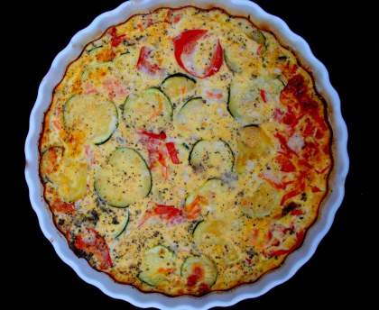 Flan de tomates, courgettes et thon