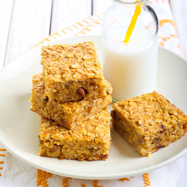 Flapjacks au potiron et noix de pécan