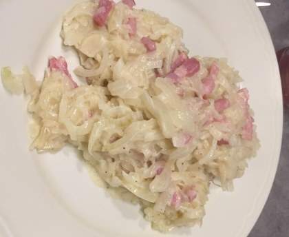 Flatuloignon (poêlée d'oignons, poitrine fumée et comté)