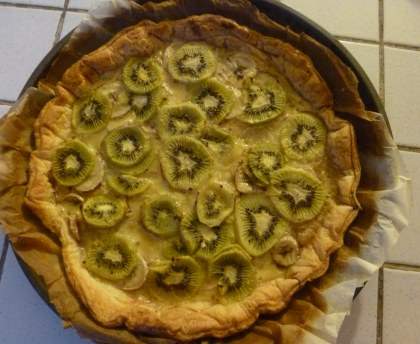 Flognarde aux bananes et kiwis