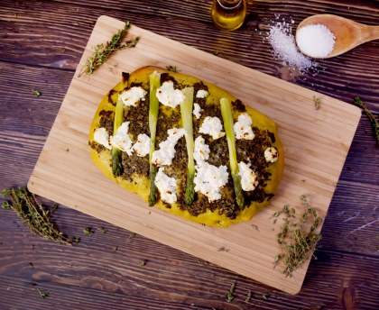 Focaccia aux asperges vertes