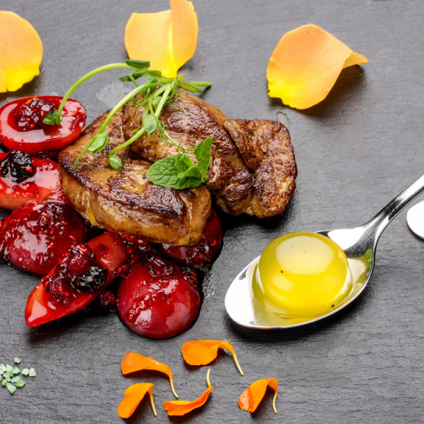 Foie gras flambé au Cognac