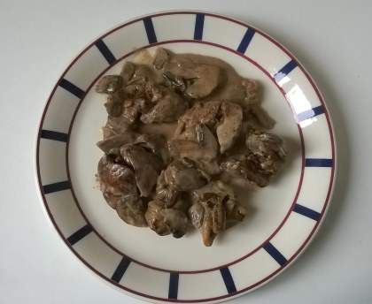 Foies de volaille et champignons à la Packo