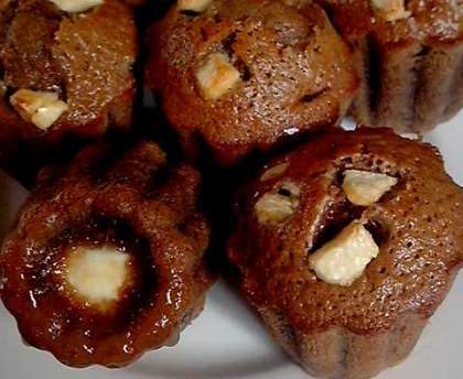 Fondants au chocolat au lait & coeur  au chocolat blanc