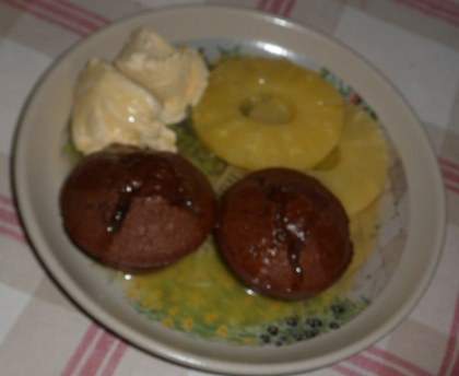 Fondants au chocolat sauce caramel au beurre salé