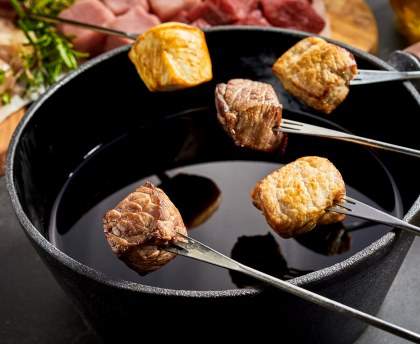 Fondue poulet et boeuf