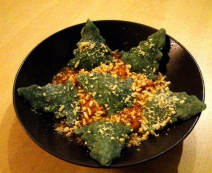 Forêt de noël : ravioli aux épinards