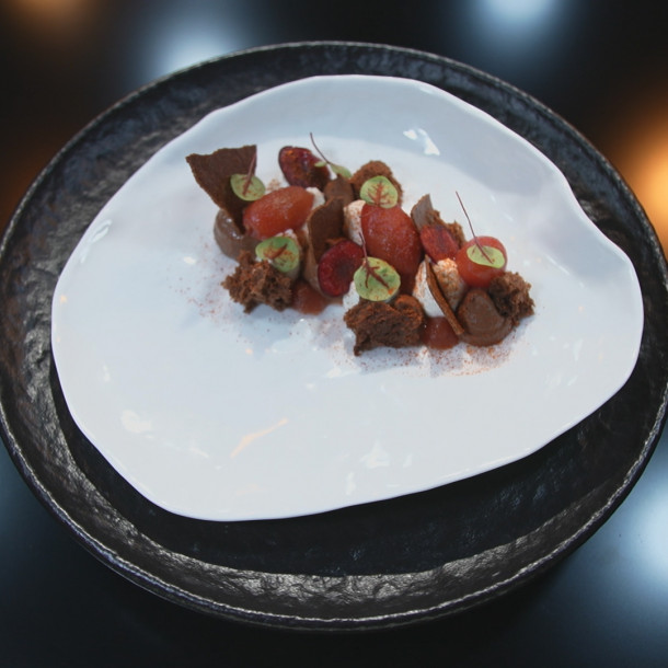 Forêt noire de tomates cerises par Mohamed Cheikh dans Objectif Top Chef