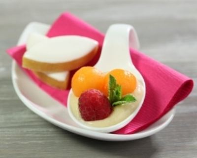 Fraîcheur melon framboise à la creme de calisson