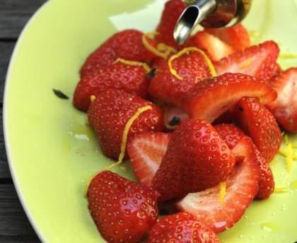 Fraises à l'huile d'olive