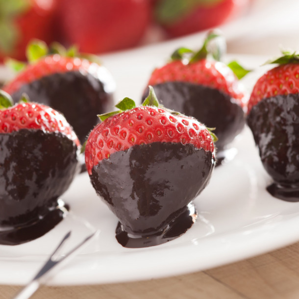 Fraises au chocolat noir