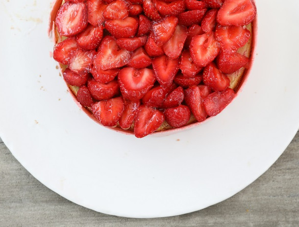 Fraises et biscuits de Reims