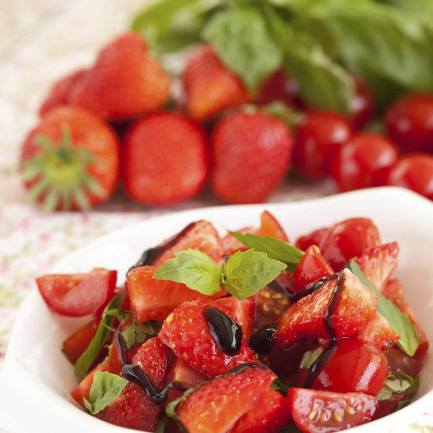 Fraises et tomates cerise au citron