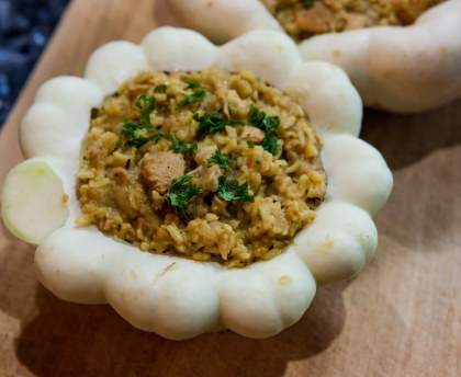 Fricassée de dinde en pâtisson