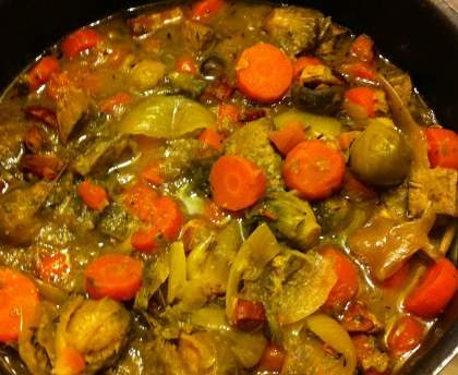 Fricassée de foie de veau aux choux de Bruxelles