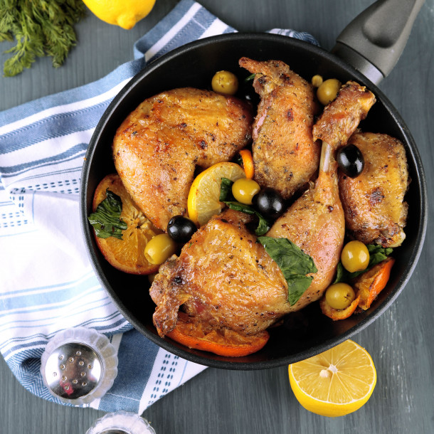 Fricassée de pintade aux olives
