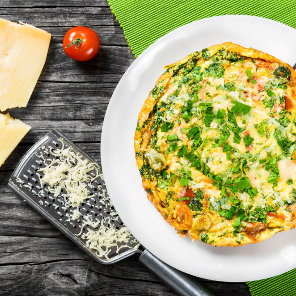 Frittata aux petits pois et au parmesan