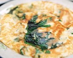 Frittata aux poireaux et au crabe