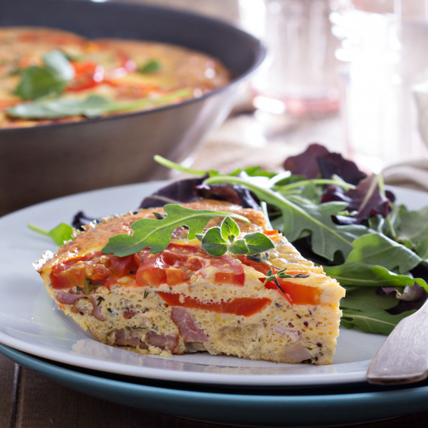 Frittata aux tomates et au jambon