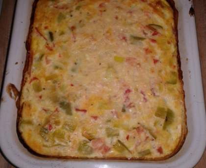 Frittata tomate et poireaux (omelette au four)