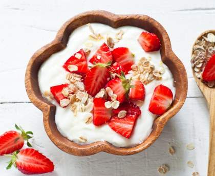 Fromage blanc au miel et aux fraises