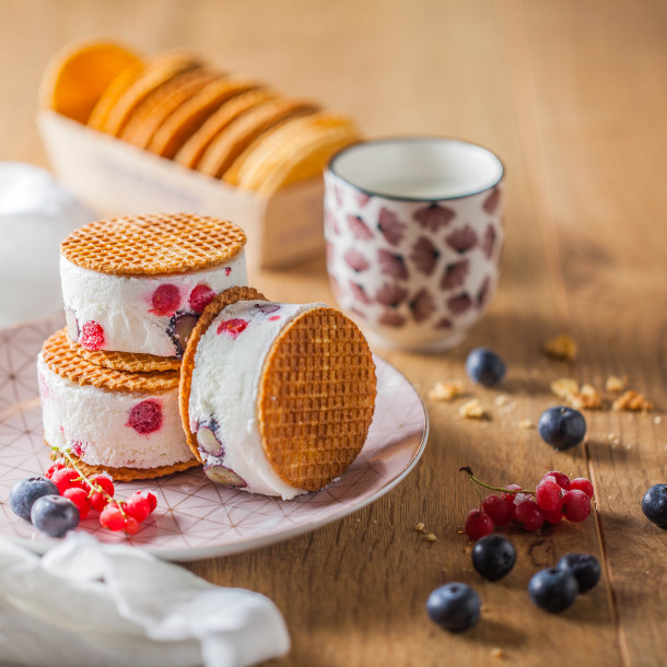 Frozen yogourt sandwich