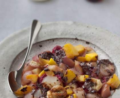 Fruits chocolatés à la braise