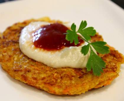 Galette vegan aux quatre légumes et céréales
