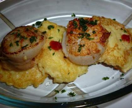 Galettes de pommes de terre aux Saint-Jacques