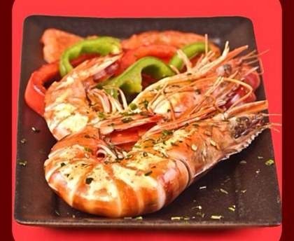 Gambas marinées ail-citron-persil