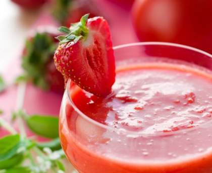 Gaspacho de fraise à l’eau de rose