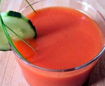 Gaspacho tomate concombre ciboulette